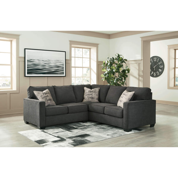 Lucina - Charcoal - Left Arm Facing Loveseat 2 Pc Sectional-Washburn's Home Furnishings