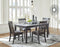 Luvoni - White / Dark Charcoal Gray - Rectangular Dining Room Table-Washburn's Home Furnishings