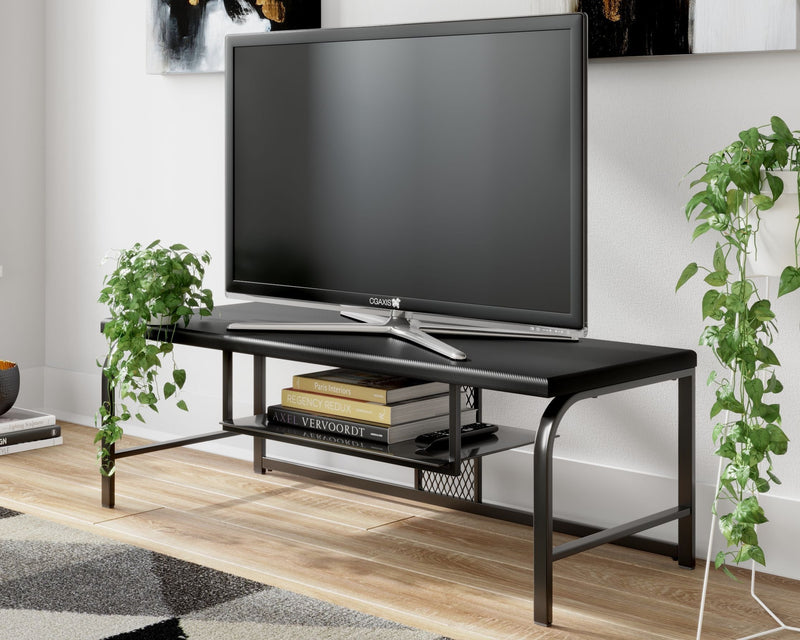 Lynxtyn - Black - Tv Stand-Washburn's Home Furnishings