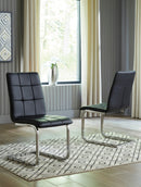 Madanere - Black/chrome Finish - Dining Chair (set Of 4)-Washburn's Home Furnishings