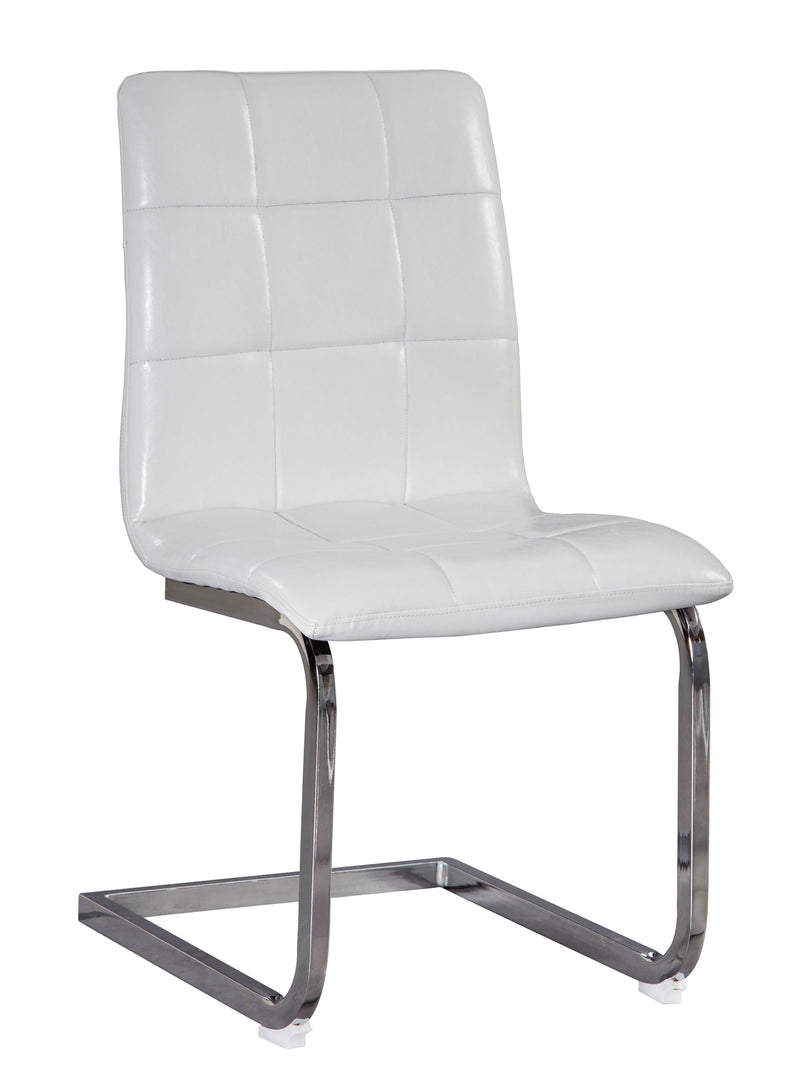 Madanere - White/chrome Finish - Dining Uph Side Chair (4/cn)-Washburn's Home Furnishings