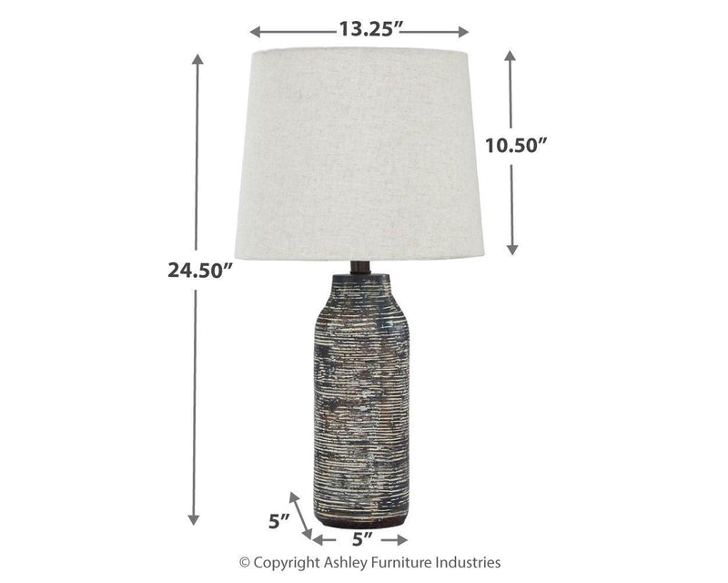 Mahima - Black/white - Paper Table Lamp (2/cn)-Washburn's Home Furnishings