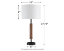 Maliny - Black/brown - Wood Table Lamp (2/cn)-Washburn's Home Furnishings