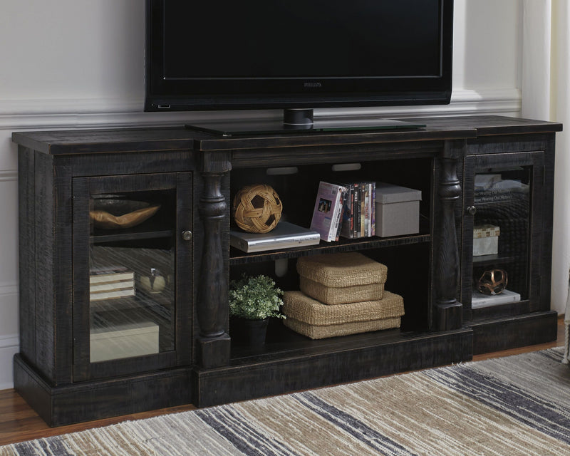 Mallacar - Black - Xl Tv Stand W/fireplace Option-Washburn's Home Furnishings
