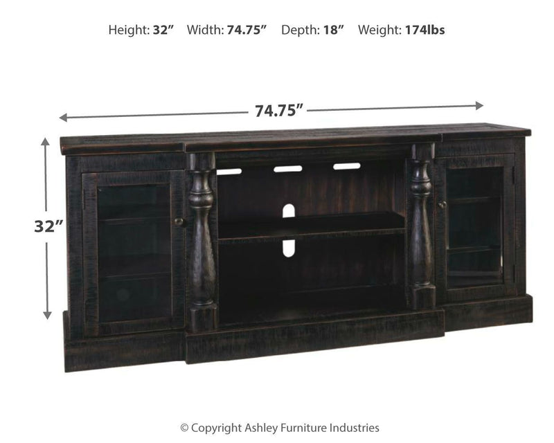 Mallacar - Black - Xl Tv Stand W/fireplace Option-Washburn's Home Furnishings