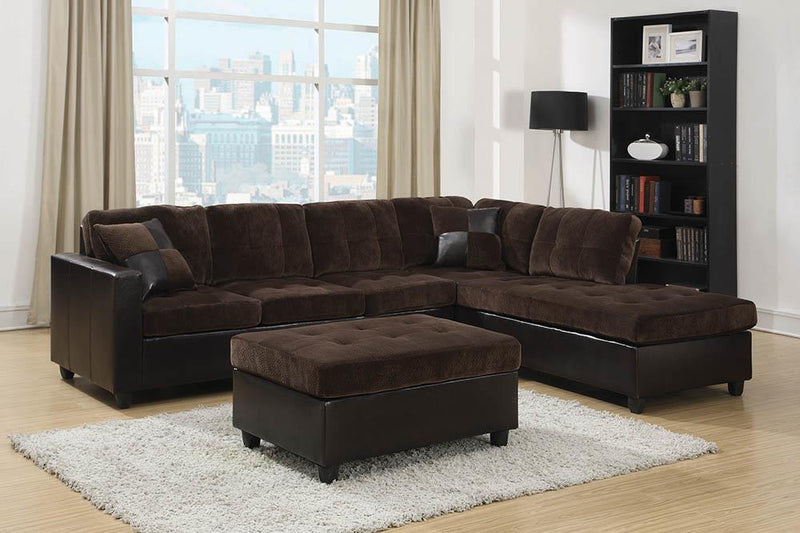 Mallory - Sectional - Sectional - Dark Chocolate-Washburn's Home Furnishings