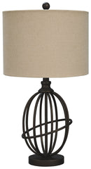 Manasa - Dark Brown - Metal Table Lamp (1/cn)-Washburn's Home Furnishings