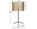 Mance - Gray/brass Finish - Metal Table Lamp (1/cn)-Washburn's Home Furnishings