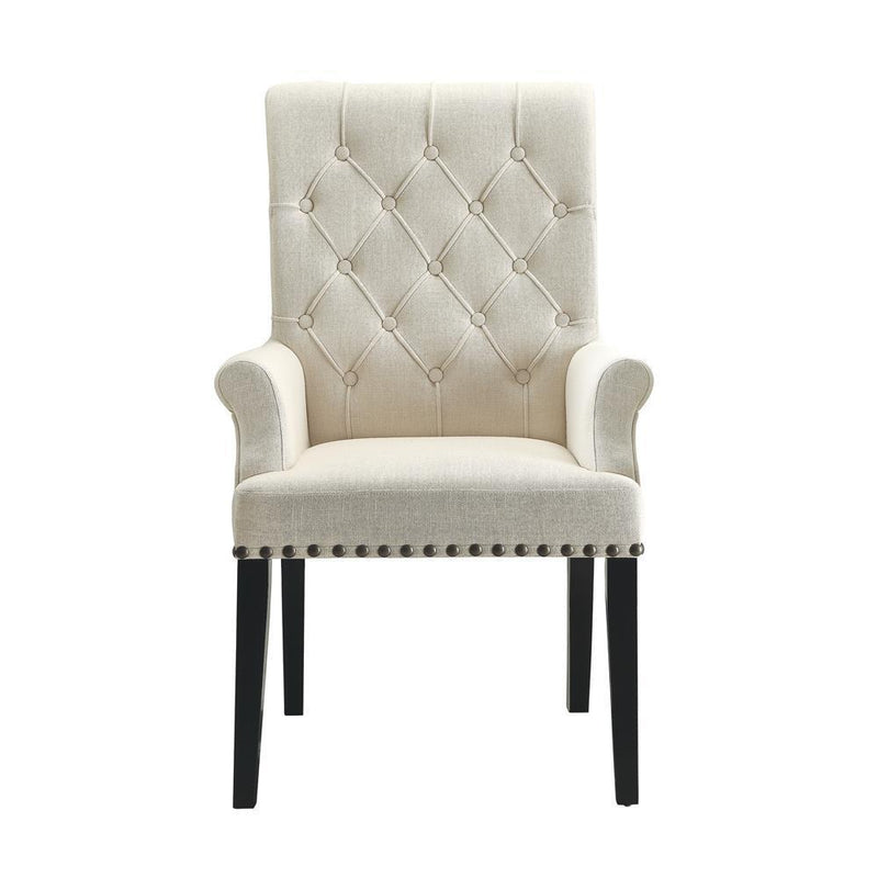 Mapleton - Tufted Back Upholstered Arm Chair - White-Washburn's Home Furnishings
