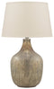 Mari - Gray/gold Finish - Glass Table Lamp (1/cn)-Washburn's Home Furnishings