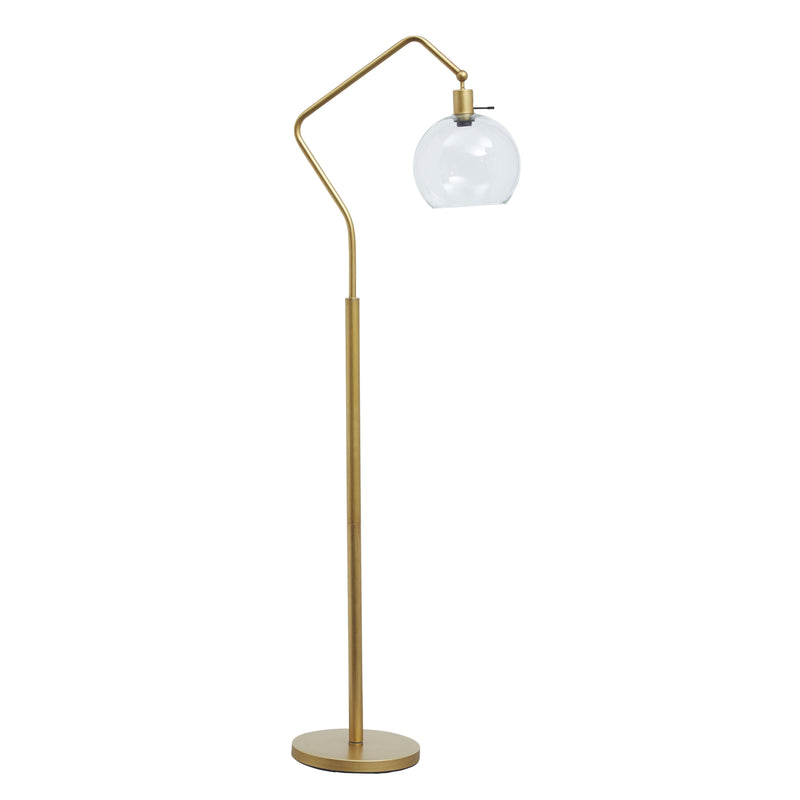 Marilee - Antique Brass Finish - Metal Floor Lamp (1/cn)-Washburn's Home Furnishings