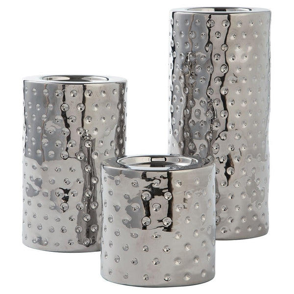 Marisa - Silver Finish - Candle Holder Set (3/cn)-Washburn's Home Furnishings