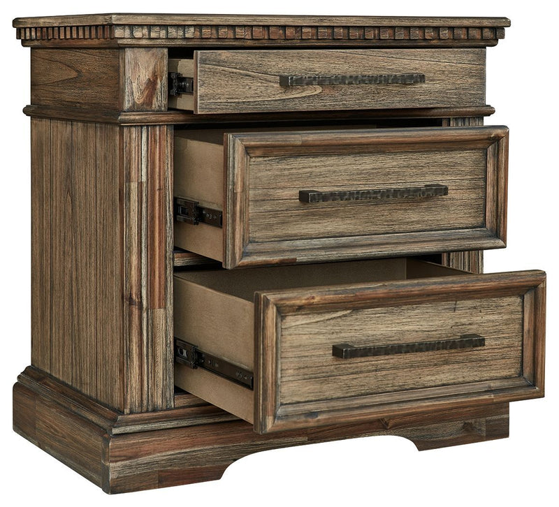 Markenburg - Brown - Three Drawer Night Stand-Washburn's Home Furnishings