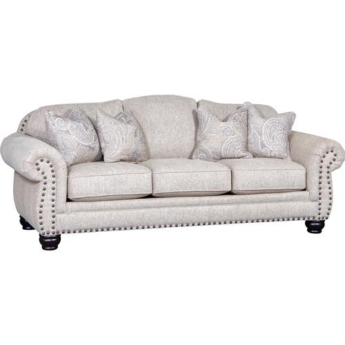 Mayo 3180F Series Loveseat in Expression Oatmeal W/ Antique Nails and Expresso Legs-Washburn's Home Furnishings
