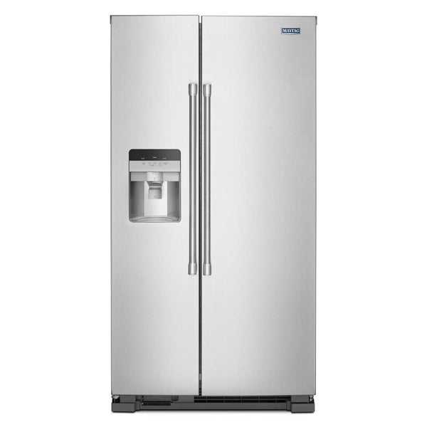 Maytag 25 cu. ft. Side by Side Refrigerator in Fingerprint Resistant Stainless Steel with Exterior Ice and Water Dispenser-Maytag-Washburn's Home Furnishings