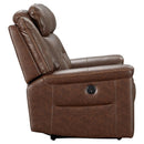 Mcadoo - Caramel - Reclining Power Loveseat-Washburn's Home Furnishings