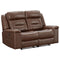 Mcadoo - Caramel - Reclining Power Loveseat-Washburn's Home Furnishings