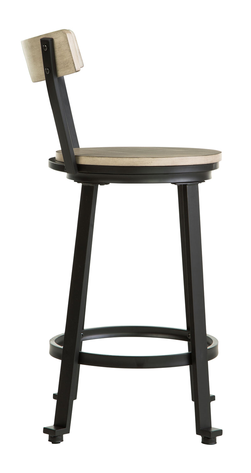 Melenski - Black/gray - Swivel Barstool (2/cn)-Washburn's Home Furnishings