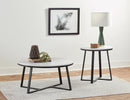 Metal Base Round End Table - White-Washburn's Home Furnishings