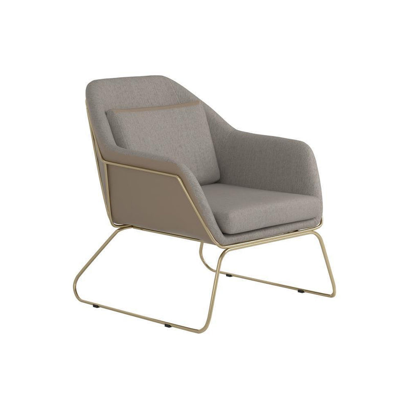 Metal Sled Leg Accent Chair - Beige-Washburn's Home Furnishings