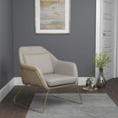 Metal Sled Leg Accent Chair - Beige-Washburn's Home Furnishings