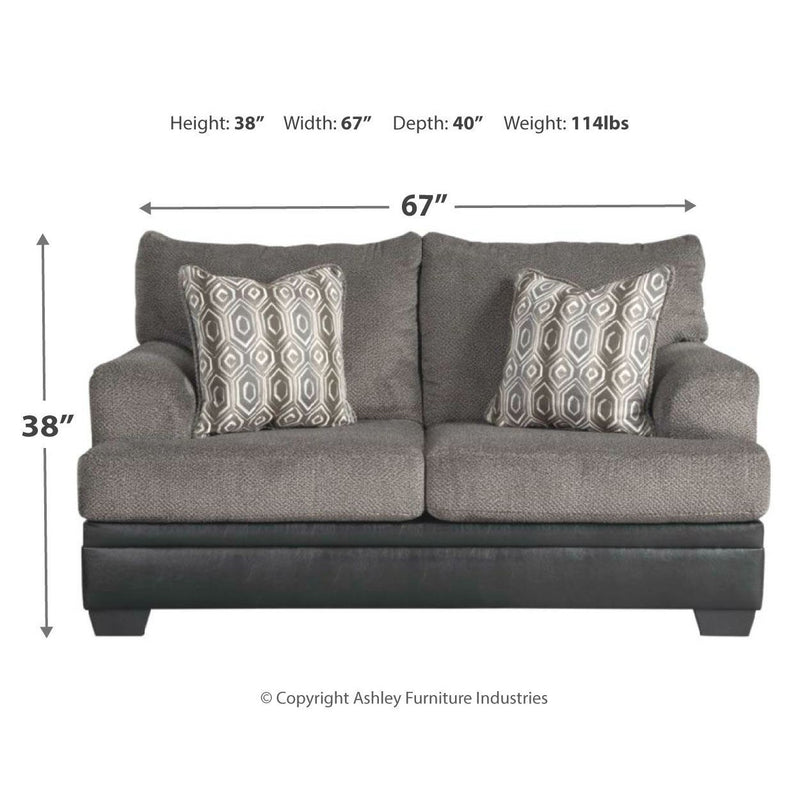 Millingar - Smoke - Loveseat-Washburn's Home Furnishings