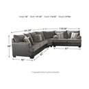 Millingar - Smoke - Sofa 3 Pc Sectional-Washburn's Home Furnishings