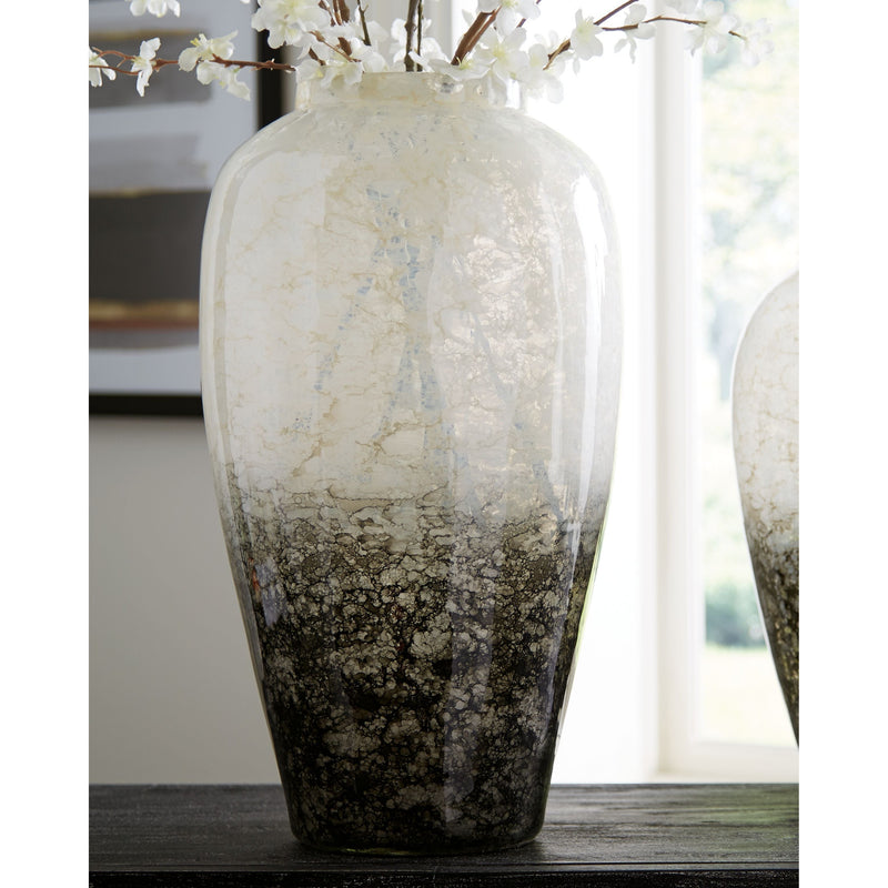 Mirielle - White/gray - Vase - Large-Washburn's Home Furnishings