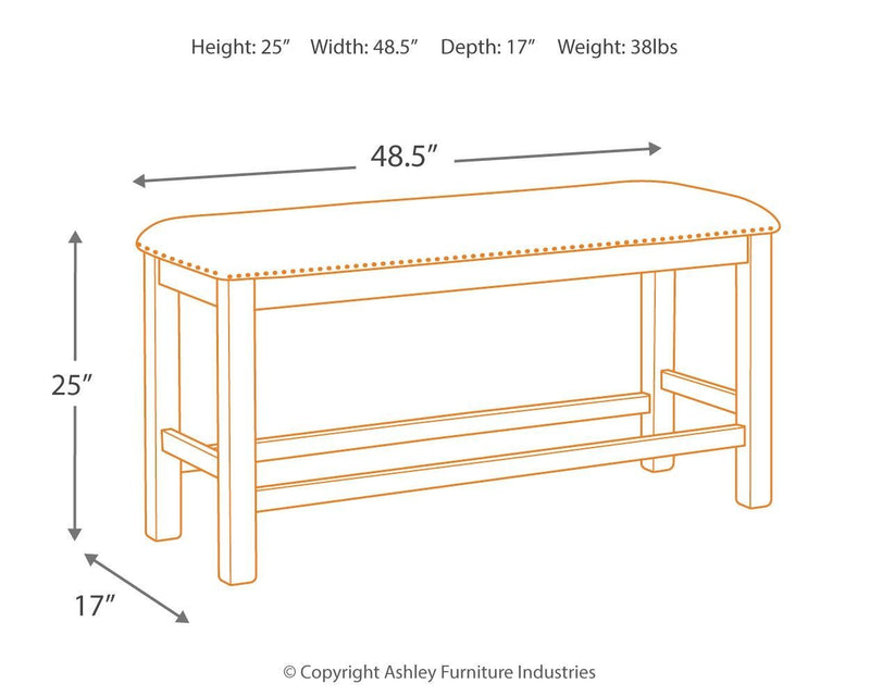 Moriville - Beige - Double Uph Bench (1/cn)-Washburn's Home Furnishings