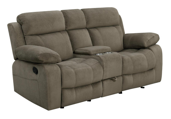 Myleene - Motion Collection - Glider Loveseat - Mocha-Washburn's Home Furnishings