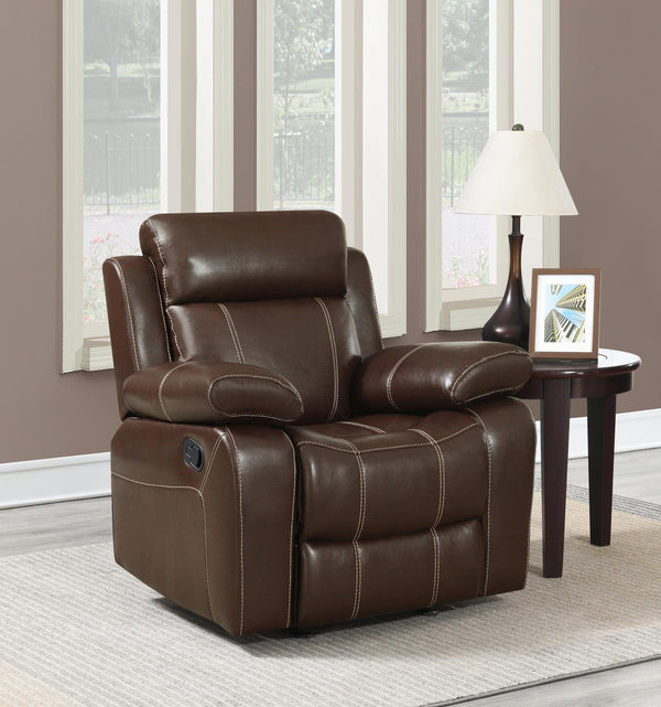 Myleene - Pillow Top Arm Glider Recliner - Brown-Washburn's Home Furnishings