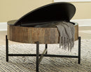 Nashbryn - Gray/brown - Round Cocktail Table-Washburn's Home Furnishings