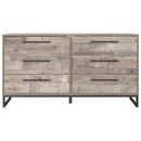 Neilsville - Whitewash - Six Drawer Dresser - Vinyl-wrapped-Washburn's Home Furnishings