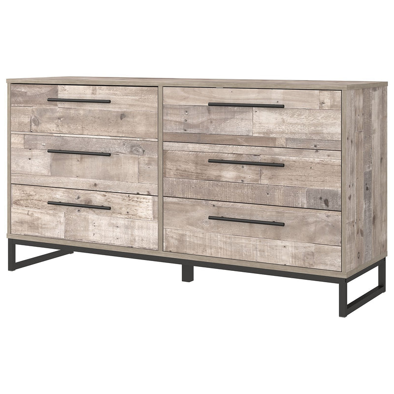 Neilsville - Whitewash - Six Drawer Dresser - Vinyl-wrapped-Washburn's Home Furnishings