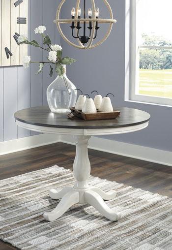 Nelling - White / Brown / Beige - Round Dining Room Table Top-Washburn's Home Furnishings