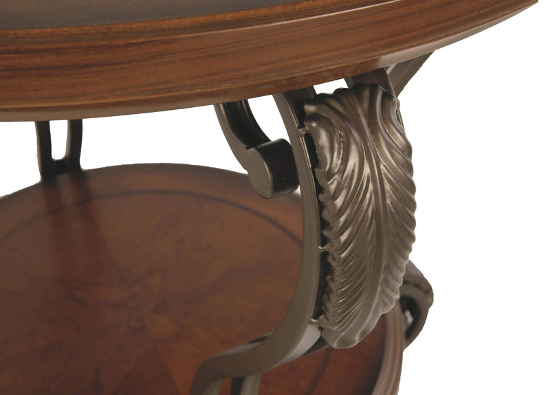 Nestor - Medium Brown - Round End Table-Washburn's Home Furnishings