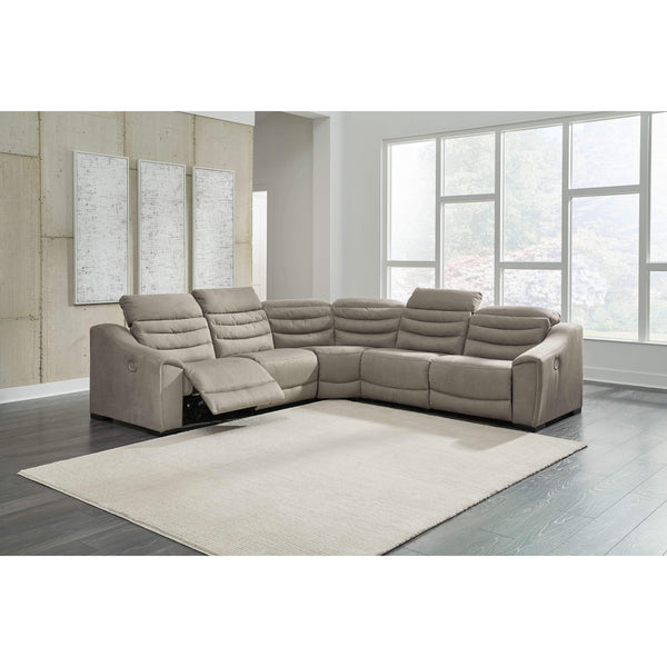 Next-gen Gaucho - Putty - Power Reclining 5 Pc Sectional-Washburn's Home Furnishings