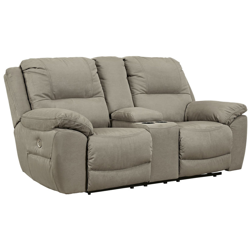 Next-gen - Putty - Dbl Rec Pwr Loveseat W/console-Washburn's Home Furnishings