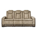 Next-gen - Sand - Pwr Rec Sofa With Adj Headrest-Washburn's Home Furnishings
