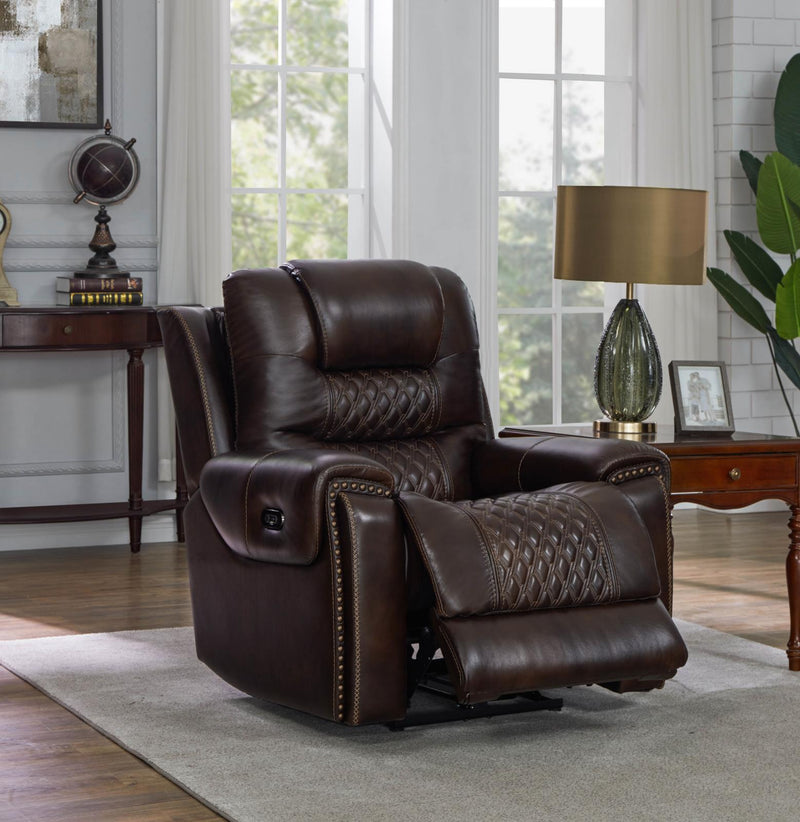 North - Cushion Back Power^2 Glider Recliner - Brown-Washburn's Home Furnishings