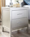 Olivet - Silver - Two Drawer Night Stand-Washburn's Home Furnishings