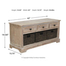 Oslember - Light Brown - Storage Bench-Washburn's Home Furnishings