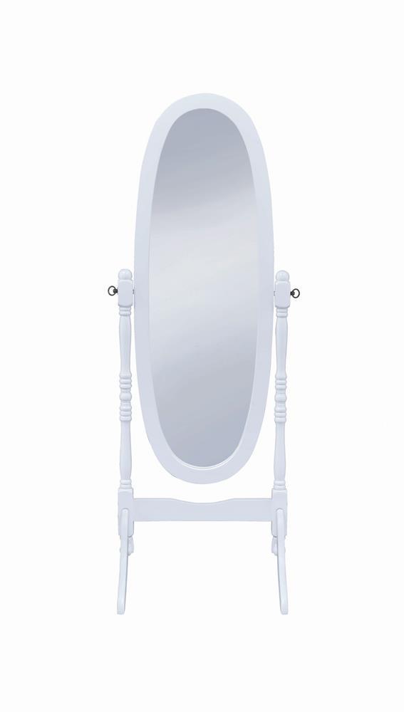 Oval Cheval Mirror - White-Washburn's Home Furnishings