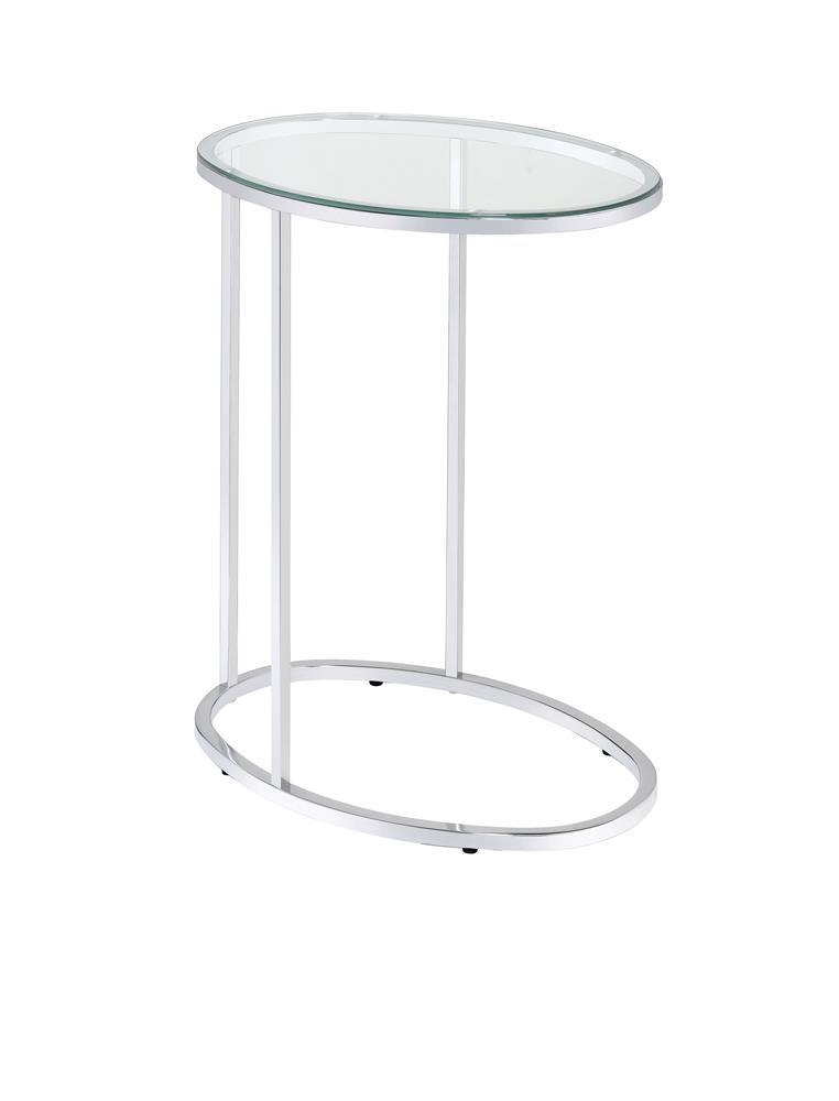 Oval Snack Table - Pearl Silver-Washburn's Home Furnishings