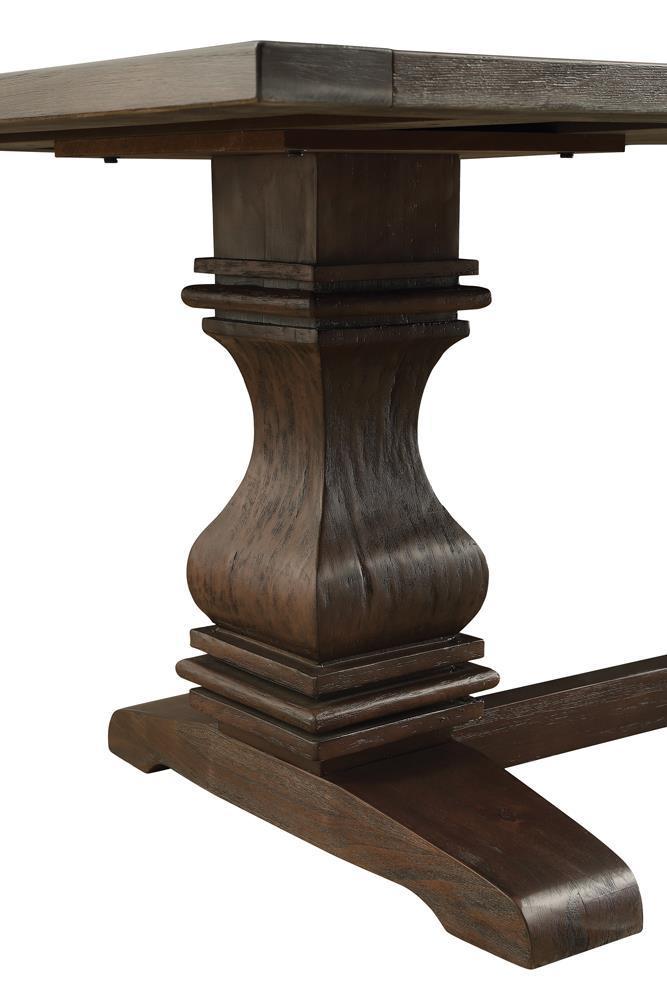 Parkins Double Pedestals Dining Table Rustic - Brown-Washburn's Home Furnishings