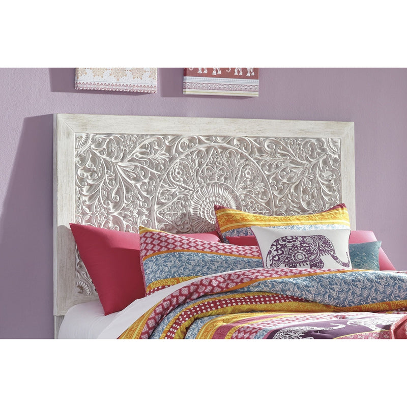 Paxberry - Whitewash - Full Panel Platform Bed-Washburn's Home Furnishings