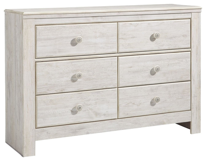 Paxberry - Whitewash - Six Drawer Dresser-Washburn's Home Furnishings