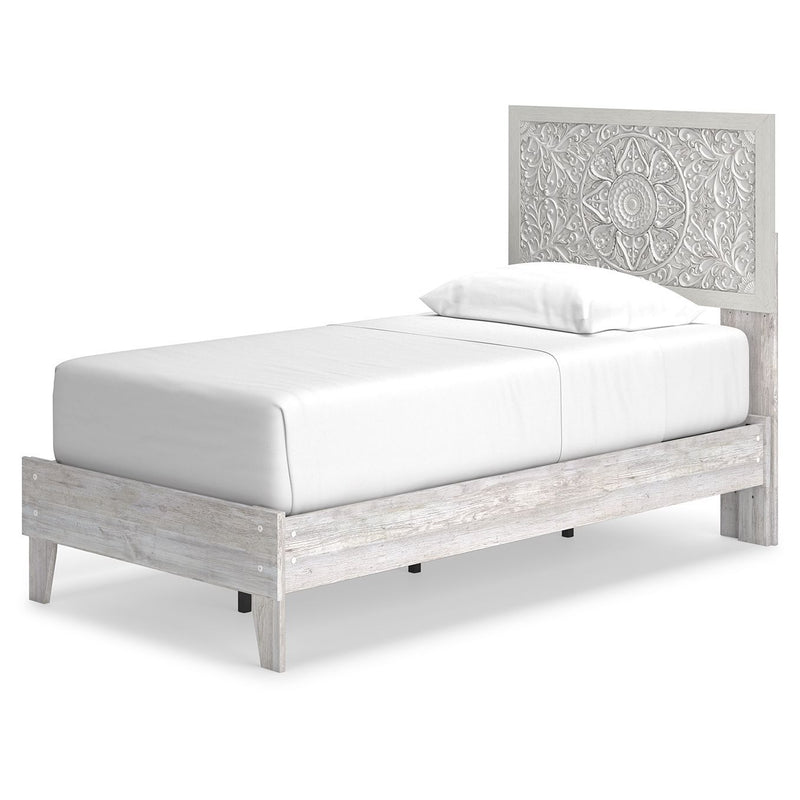 Paxberry - Whitewash - Twin Panel Platform Bed-Washburn's Home Furnishings