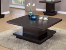 Pedestal Square Coffee Table - Brown-Washburn's Home Furnishings