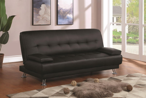 Pierre - Tufted Upholstered Sofa Bed - Black-Washburn's Home Furnishings
